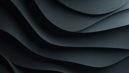Fototapeta premium Abstract dark gray wavy layers