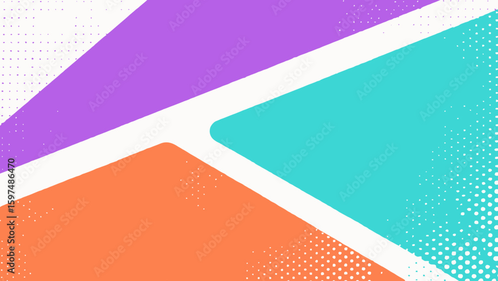 Poster abstract background with overlapping geometric shapes and halftone pattern