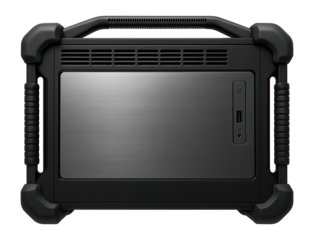 Industrial workstation with ruggedized case and shock-resistant components
