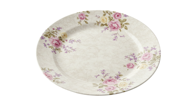 Elegant Floral Dinner Plate Vintage Rose Design.