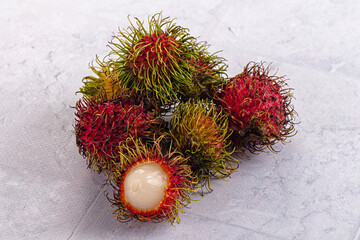 Organic tropical sweet Rambutan fruit