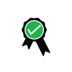 Ribbon and checklist icon vector logo design template
