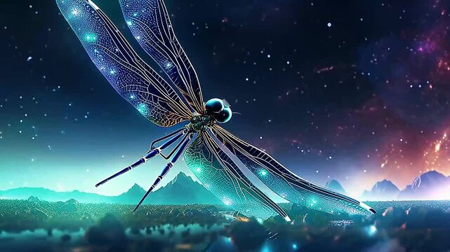 Galaxy Version of dragonfly world,ai generative