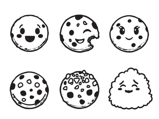 chips cookies simple outline