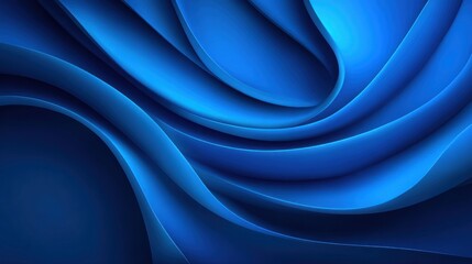 Dynamic blue ribbon-like design.