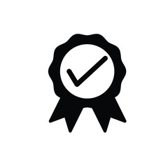 Ribbon and checklist icon vector logo design template