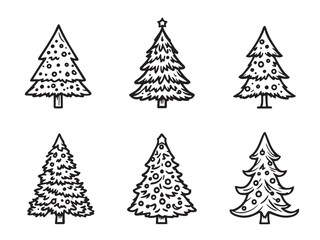 Fototapeta premium christmas fir tree floral drawing