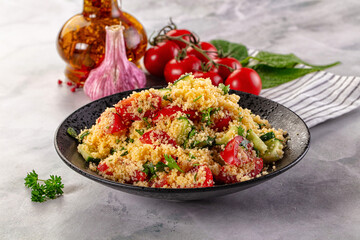 Cous cous with vegetables tabulle