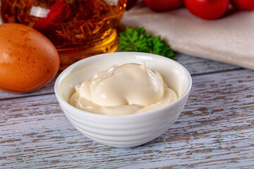Homemade mayonnaise sauce dip cream