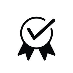 Ribbon and checklist icon vector logo design template