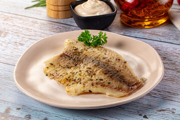 Steamed dietary tilapia fish fillet