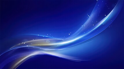 Abstract design with flowing blue and light lines.