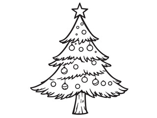 christmas tree decorative outline