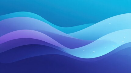 Abstract design with layered wavy shapes in shades of blue and purple.