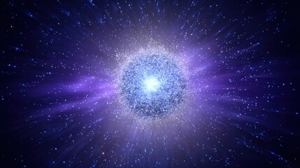 Detailed illustration of an expanding cosmic sphere.