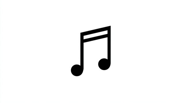 Black eighth - note musical symbol on a white background, simple and clear, a basic element for music - related logos and designs.