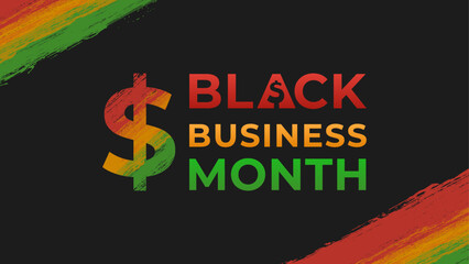 Black Business Month Celebration with Vibrant Design in Red, Green, and Yellow