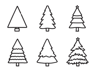 Obraz premium christmas tree classic line design