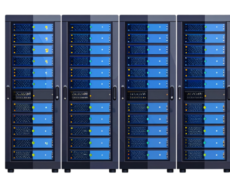 Flat Design Server Rack Icon Set PNG