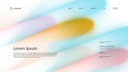 Abstract wave futuristic design of landing page. retro gradient mesh website design