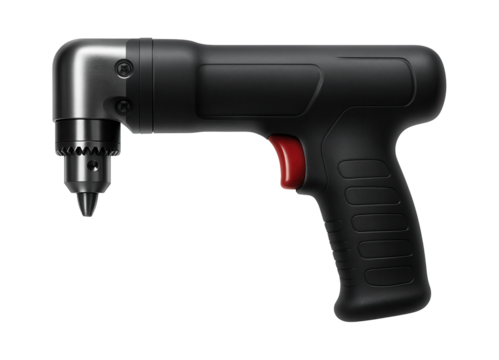 Compact right angle drill with a cordless design for tight spaces in a home renovation project.