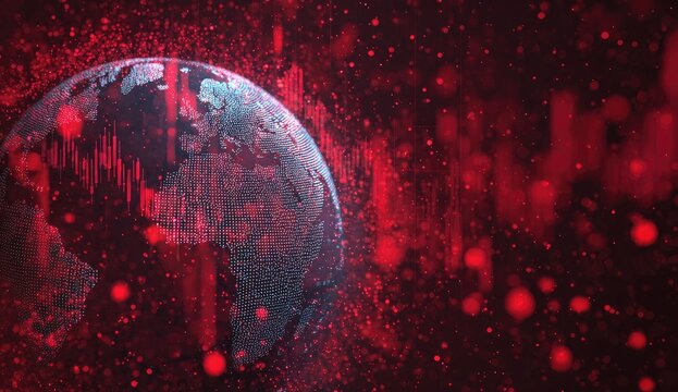 Earth graphic with data overlay