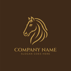 Minimalist horse silhouette beauty brand company logo design