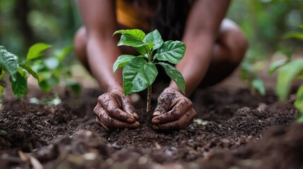 Reforestation campaigns with communities planting trees and restoring ecosystems to combat deforestation, mitigate climate change, and preserve biodiversity across the globe.