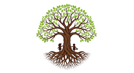 Naklejka premium Tree of Life with Children