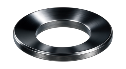 Disc spring washer with a non-linear curve, suitable for vibration damping in industrial equipment.