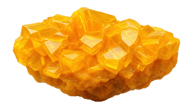 Orpiment specimen with yellow-orange hue and layered crystalline structure