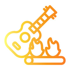 guitar Line Gradient Icon