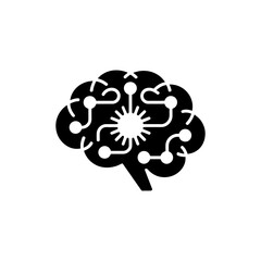 Artificial Intelligence Depiction Human Brain with Neural Network Connections Symbolic Representation