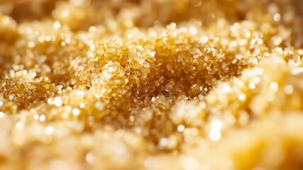 Close-up view of brown sugar crystals