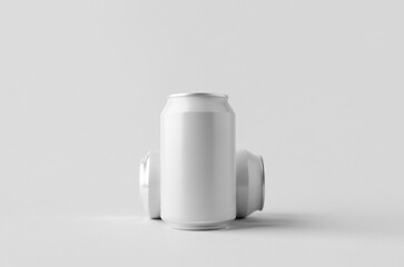 White small beer or soda aluminum can mockup.