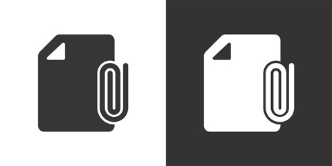 Attach document icon. Solid glyph series icon