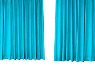 Separated Light blue curtain PNG transparent.
