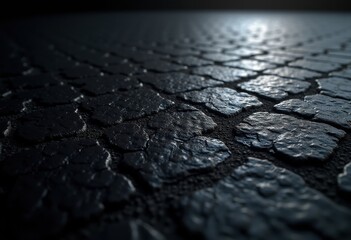 Obraz premium close textured black asphalt surface abstract pattern dark background, pavement, road, gravel, concrete, car, street, highway, track, driveway, urban