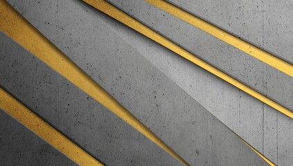 Fototapeta premium Diagonal gray and gold concrete stripes