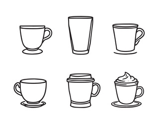 cup of coffee hand drawn outline