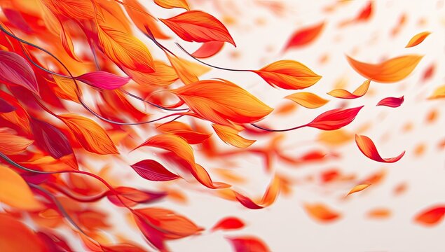 Autumn leaves swirling in the wind