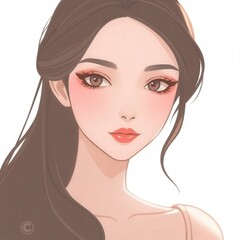 illustration of a beautiful adult woman