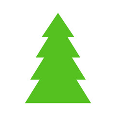 Obraz premium Simple green pine tree illustration – minimal evergreen design ideal for nature projects, forestry themes, holiday decor, winter graphics, and seasonal illustrations.