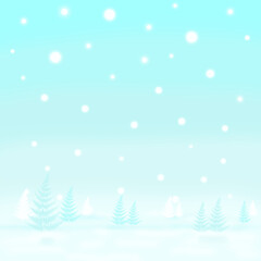 blue christmas background with snow 