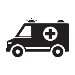 Minimal Ambulance Vector Icon – Emergency Medical Transport Symbol