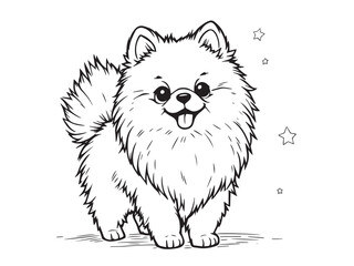 dog minimalistic outline drawing