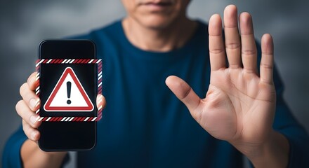 Mobile Alert: Digital Warning Symbol Sparks User Caution