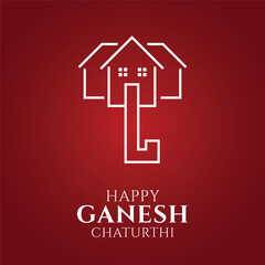 Happy Ganesh Chaturthi Elephant House Symbol Social media banner Template