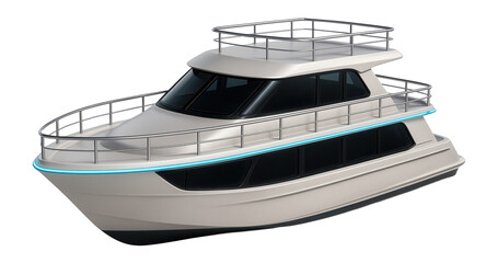 Naklejka premium Twin-level leisure craft with modern design and tinted windows