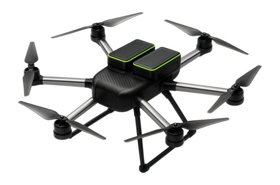 Hexacopter featuring a dual-battery configuration for extended flight time